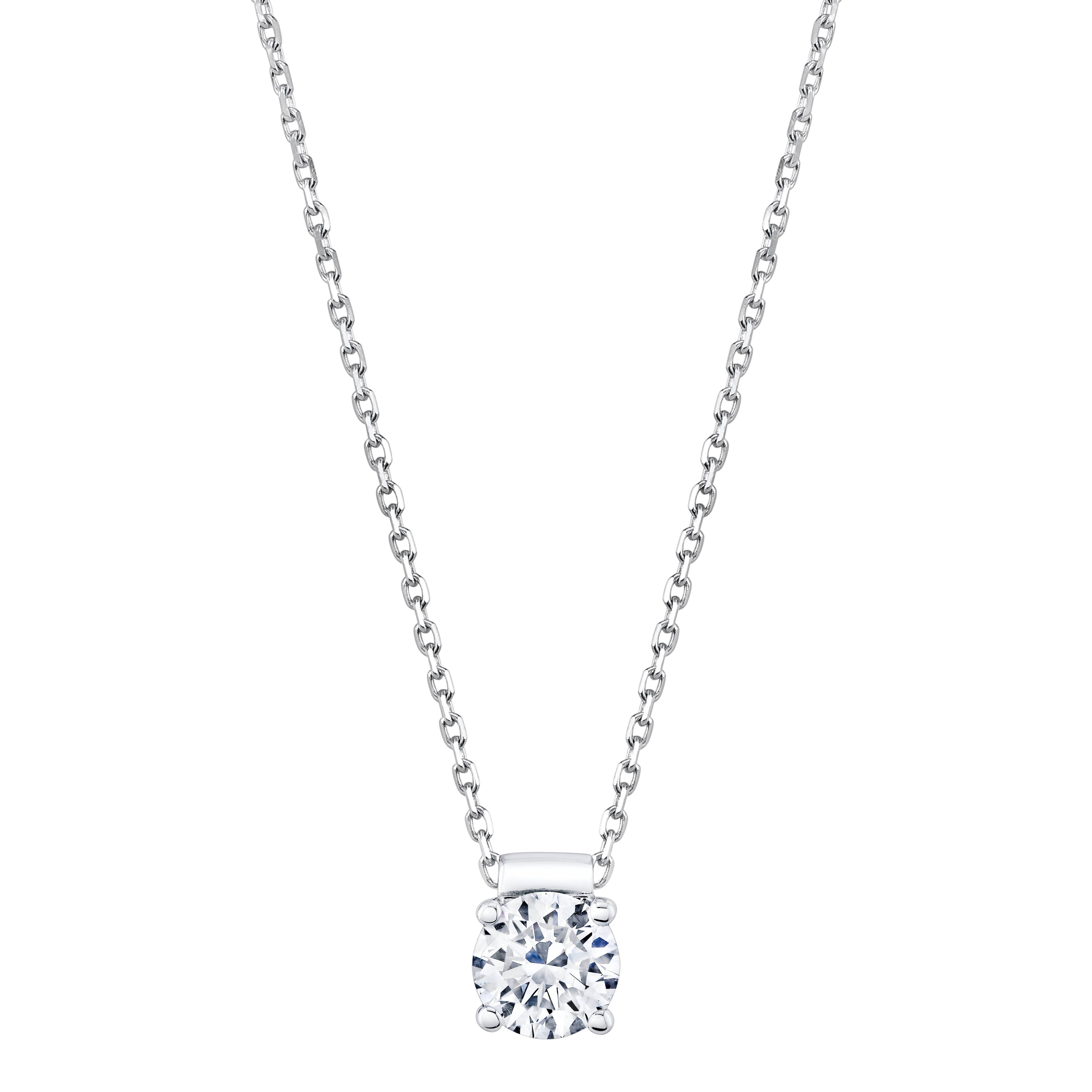 Solitaire Diamond Pendant Necklace