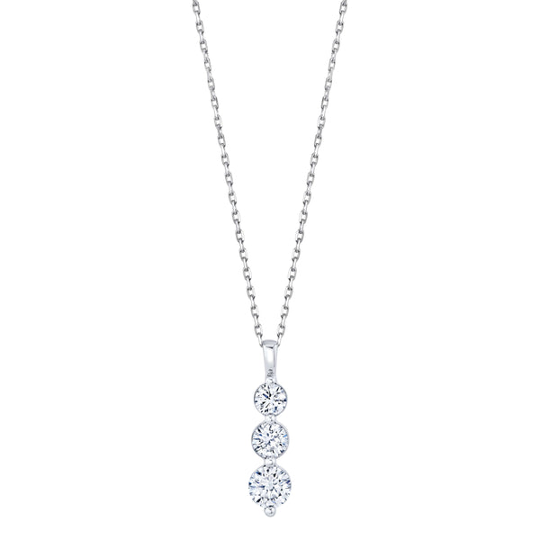 Classic Three Stone Diamond Drop Pendant