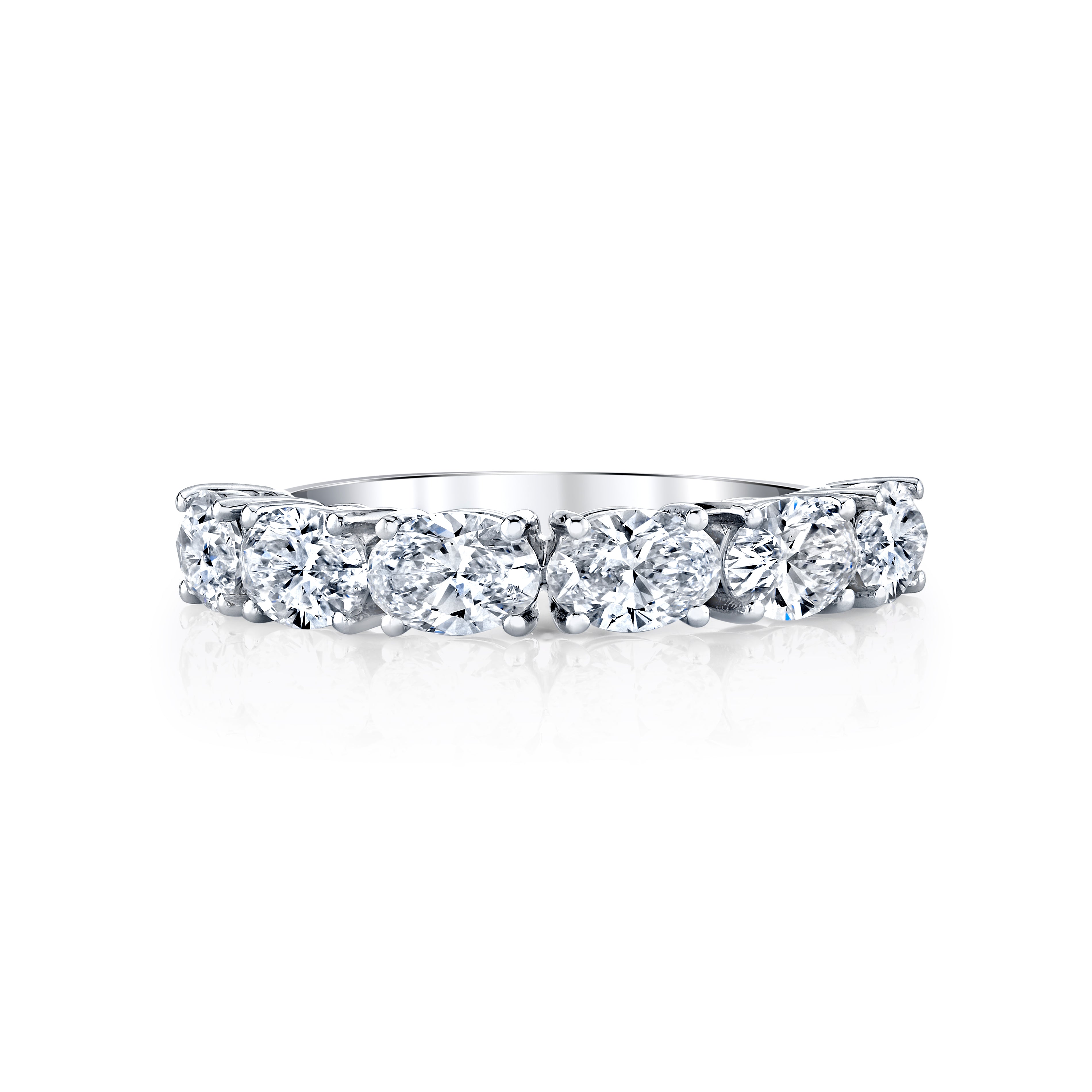 Oval Cut Diamond Half Eternity Band