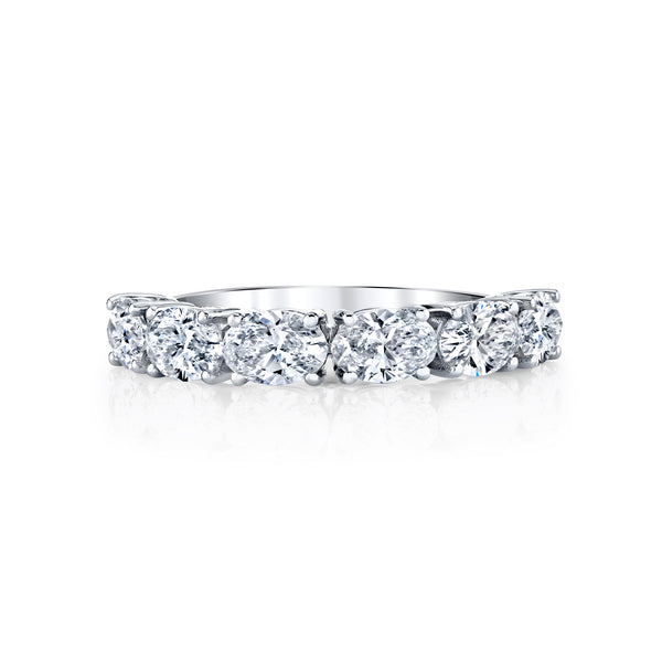 Oval Cut Diamond Half Eternity Band