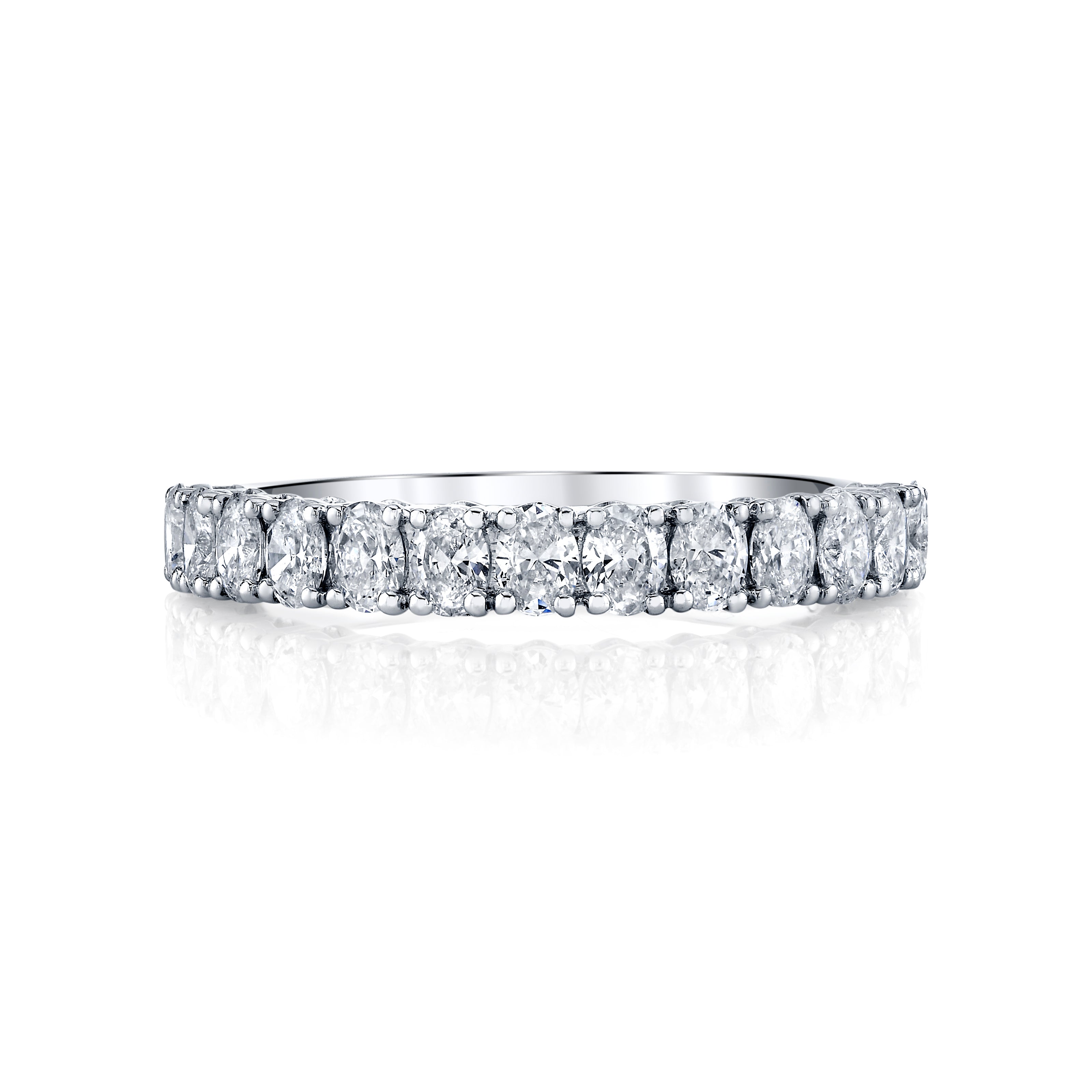 Aurora Oval Cut Diamond Half Eternity Band