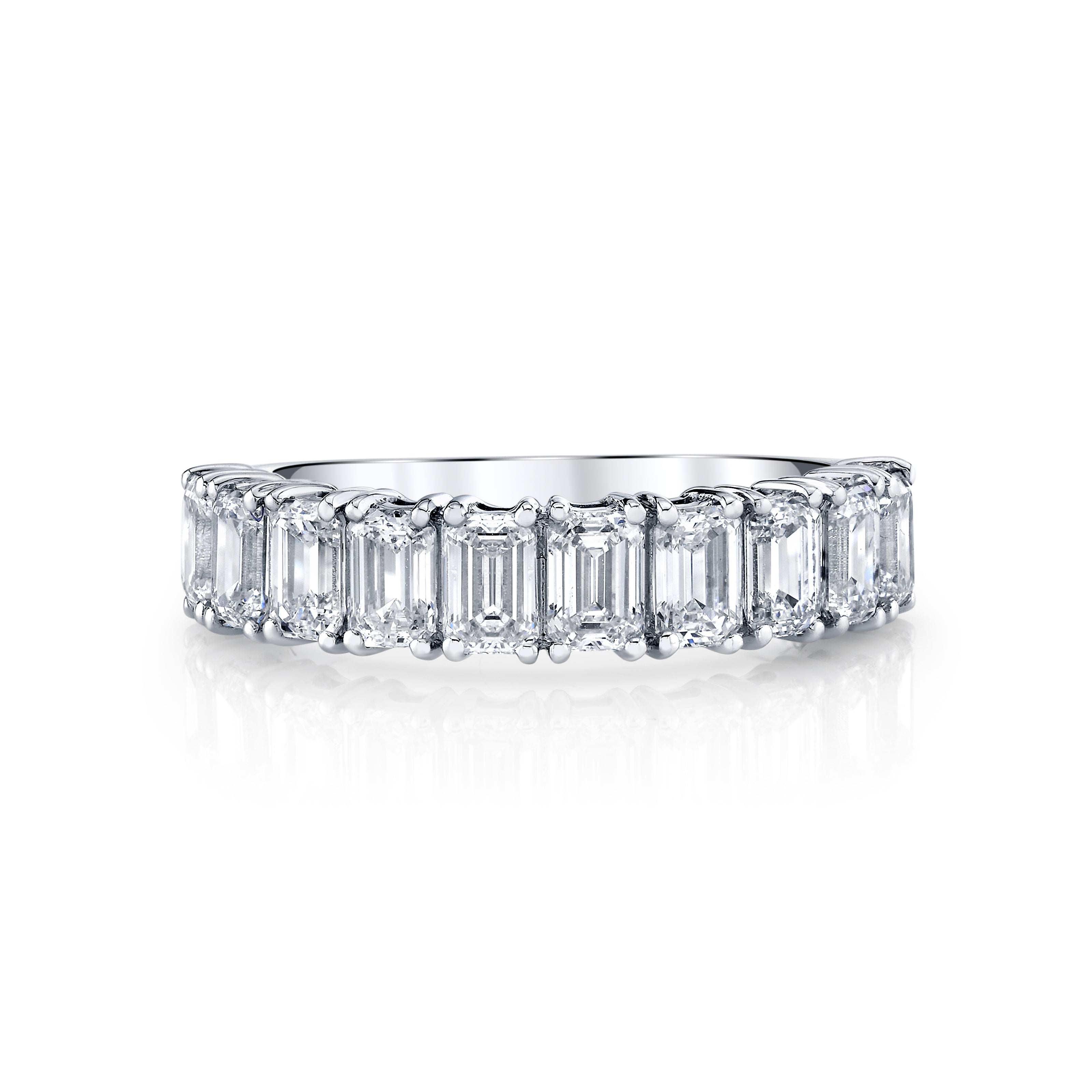 Architectural Emerald Cut Diamond Eternity Band