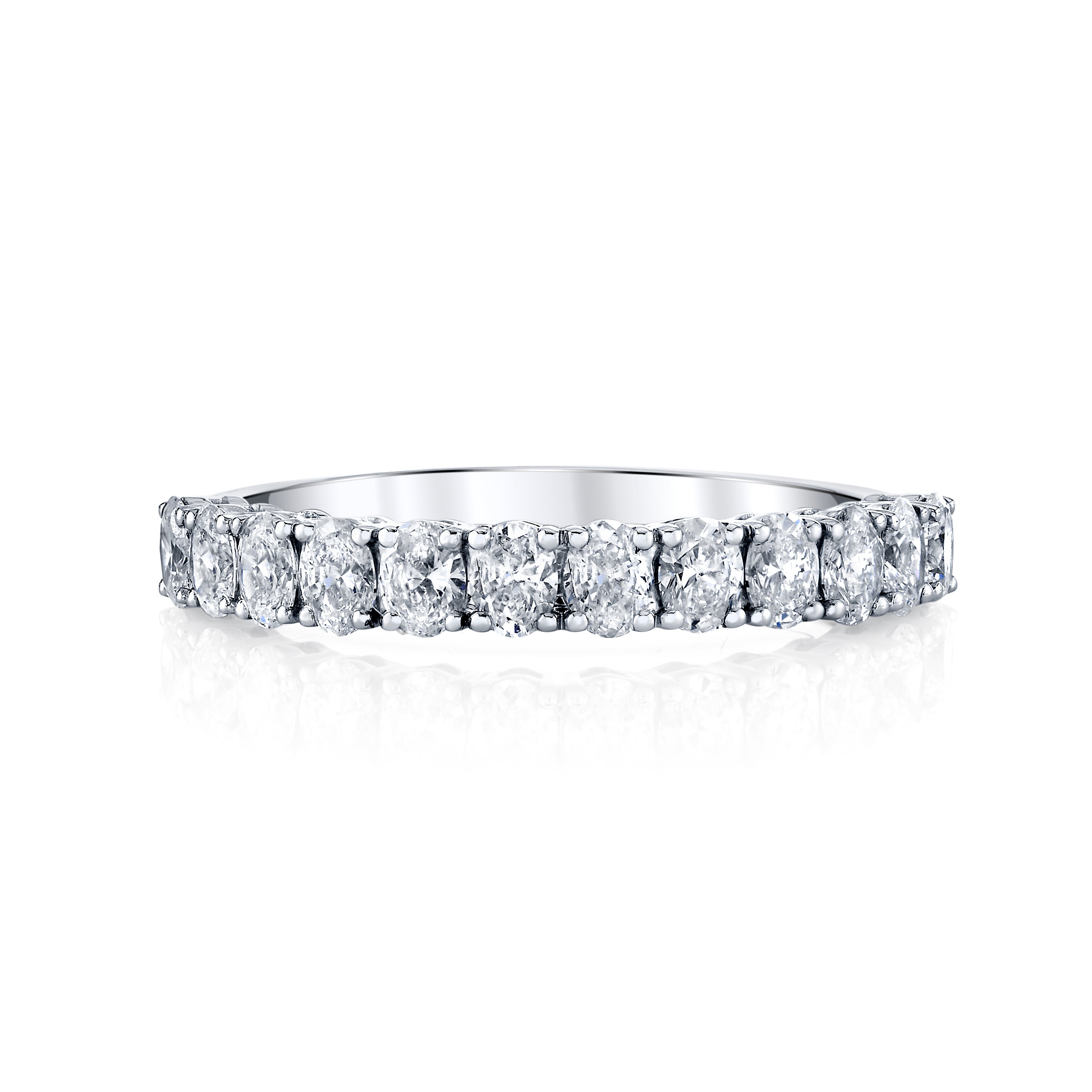 Oval Cut Diamond Scalloped Eternity Band
