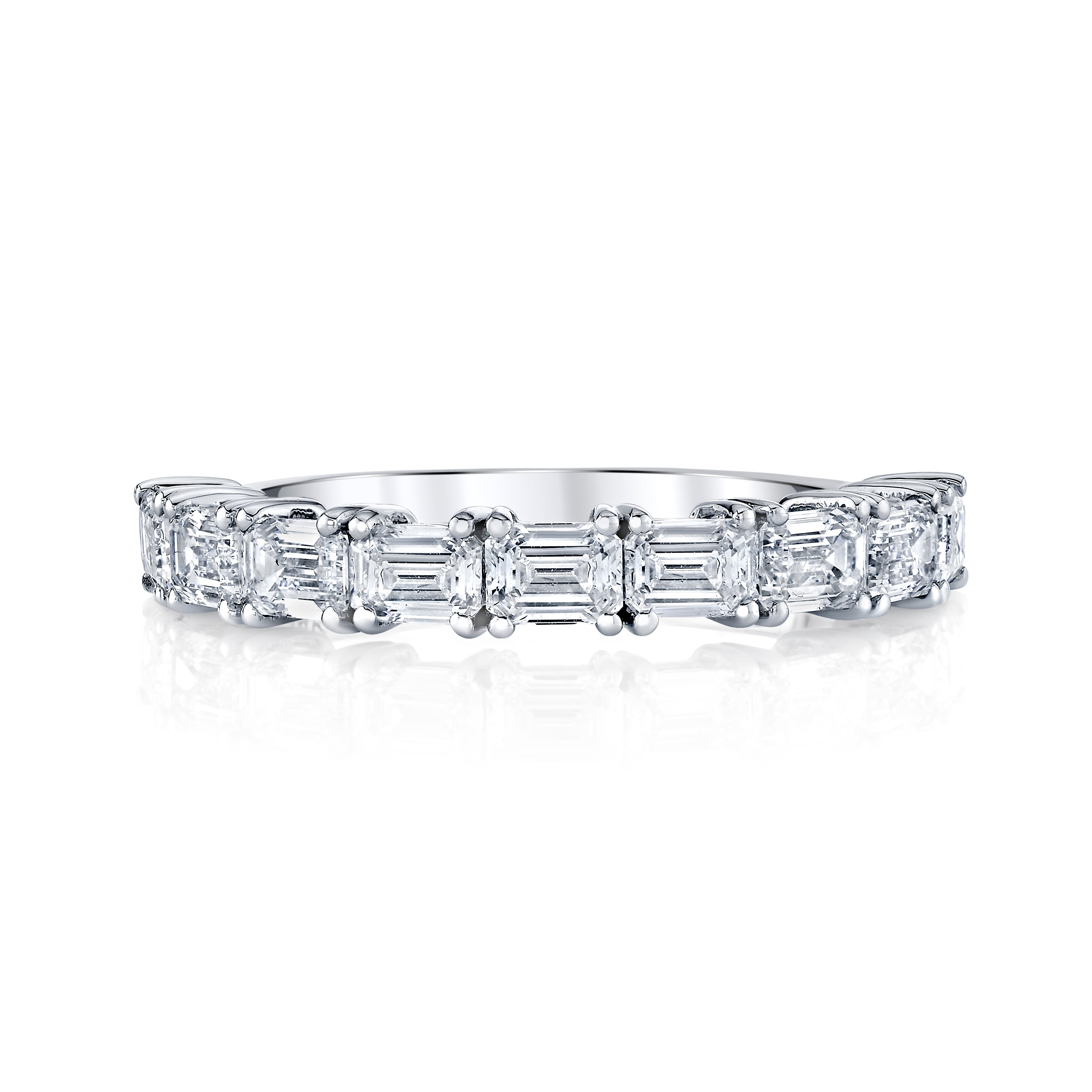 Emerald Cut Horizontal Anniversary Ring