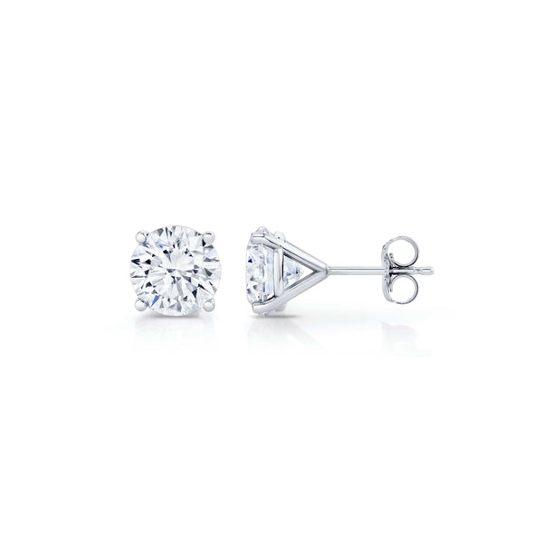 Round Cut Diamond Stud Earrings
