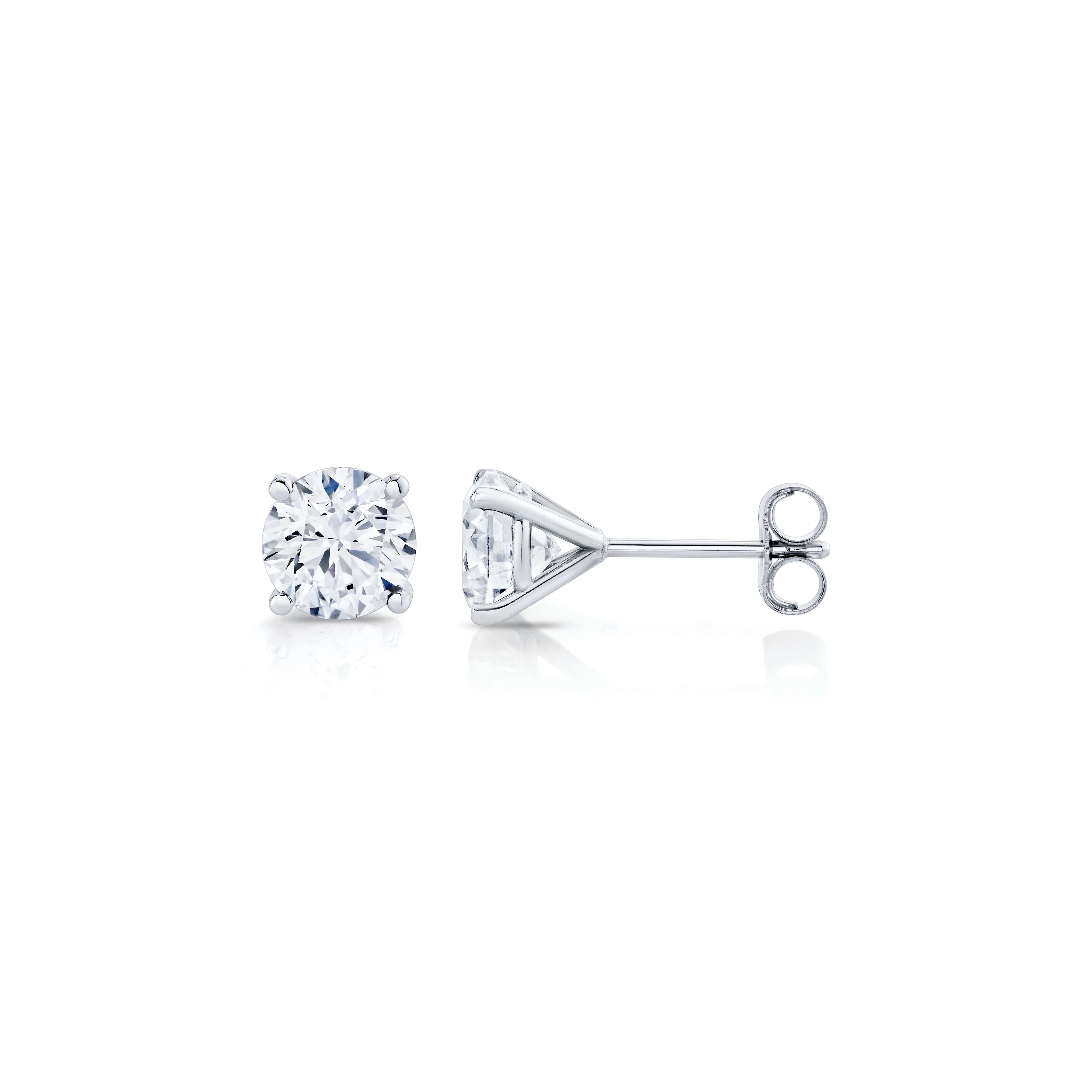 Pure Illumination Four Prong Round Diamond Studs