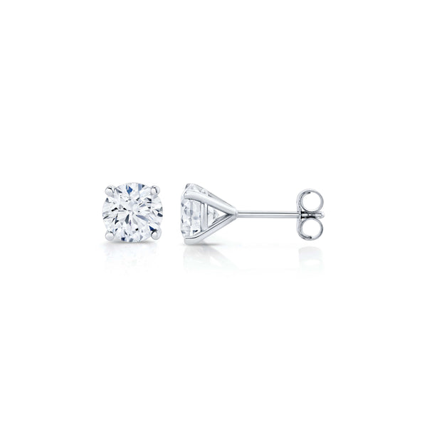 Pure Illumination Four Prong Round Diamond Studs