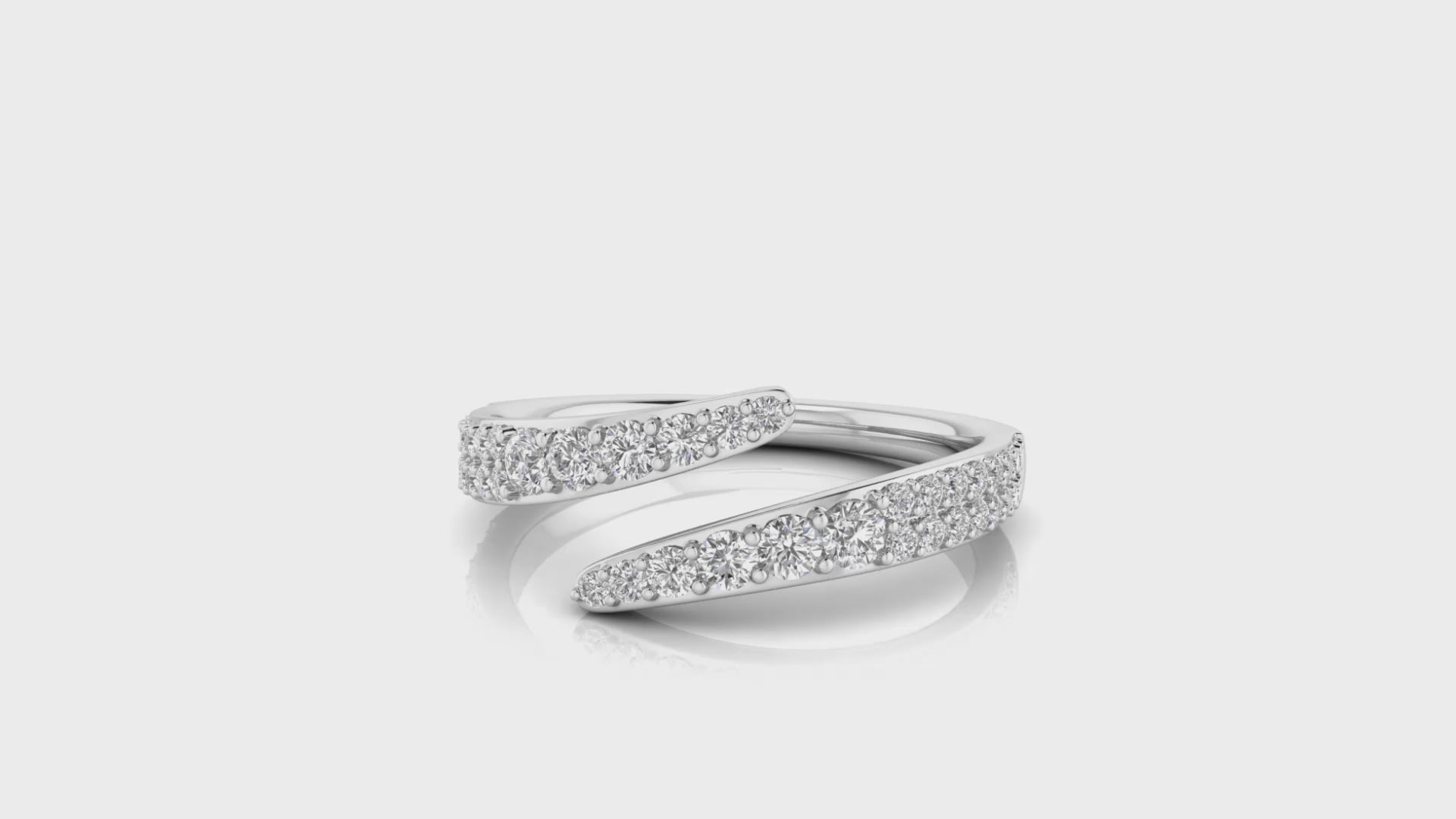 Serpentine Pave Diamond Bypass Ring